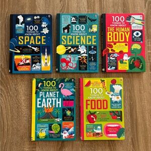 Bundle of five books from the Usborne "100 Things to Know About" series